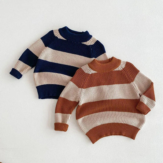 Motlalepula Winter Striped Sweater – Cozy Casual Style for Little Ones