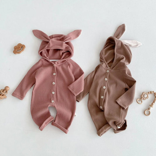 Kopano Autumn Baby Bunny Ear Hooded Romper – Adorable Style for Little Ones